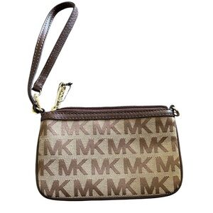 Michael Kors Brown Wristlet Bag wallet card holder